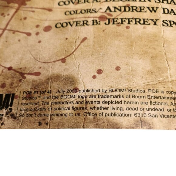 POE COMIC BOOK BOOM STUDIOS 1 OF 4 J BARTON MITCHELL DEAN KOTZ JULY 2009 EUC - Picture 4 of 5